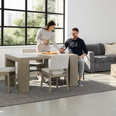 Aged Elm::Gallery::Aged Elm Transformer Table Shown with Removable Panels